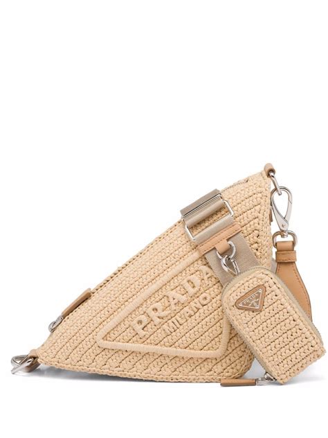 prada raffia triangle shoulder bag|designer raffia handbags for summer.